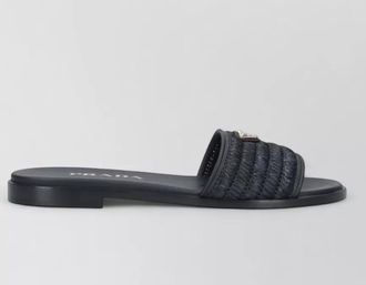 Prada raffia heeled slides
