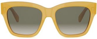 Celine Triomphe 55mm Square Sunglasses in Shiny Light Brown /Smoke at Nordstrom