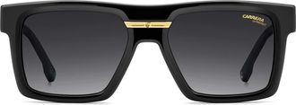 Carrera Victory 55mm Gradient Rectangular Sunglasses in Black/Dark Grey Sf at Nordstrom