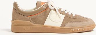 Valentino Garavani Upvillage Low Top Trainer In Split Leather And Calfskin Nappa Leather