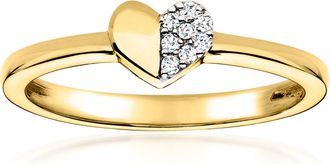 RS Pure by Ross-Simons Lab-Grown Diamond Heart Ring in 18kt Gold Over Sterling