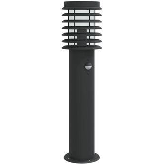 vidaXL L&aacute;mparas De Suelo De Exterior Con Sensor Acero Negro 60 Cm Vidaxl