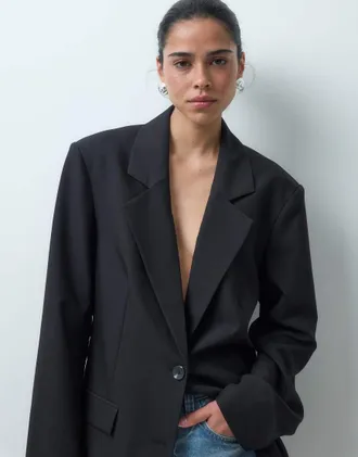 Asos blazer oversize sartoriale nero