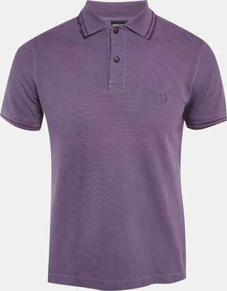 Giorgio Armani Purple Cotton Pique Polo T-Shirt