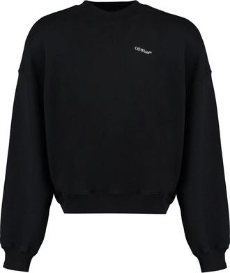 Off-white Maxi Print Katoenen Sweatshirt - Heren - Sweatshirts - Zwart - XS - Katoen - Hoodies & sweatvesten