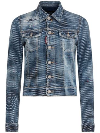 Dsquared2 Giacca denim con decorazione - Blu