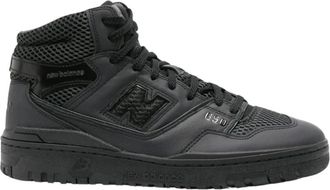 Junya Watanabe Zwarte High-Top Sneakers met Mesh Details - Heren - Sneakers - Zwart - 40 EU - Leer - Schoenen