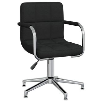 vidaXL Silla De Comedor Giratoria Tela Negro Vidaxl