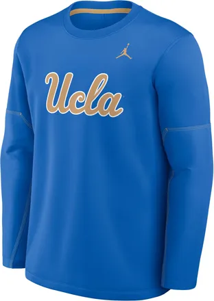 Nike Jordan Mens UCLA Sideline Coaches Jordan Brand Therma-FIT College Long-Sleeve T-Shirt in Blue | 0JBR08D8UCL-6P4