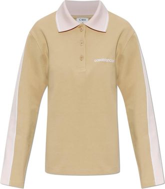 Casablanca Punto Polo Sweatshirt - Dames - Polos - Beige - XS - Katoen - Tops