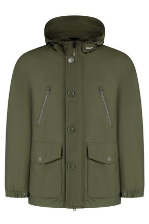 Woolrich Green Solid Hood Jackets
