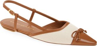 Stuart Weitzman Kitty Slingback Flat in Linen/Hazel at Nordstrom Rack, Size 8