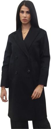 Emme Di Marella Winterjassen - Dames - Mantel - Blauw - XS - Wol - Jassen