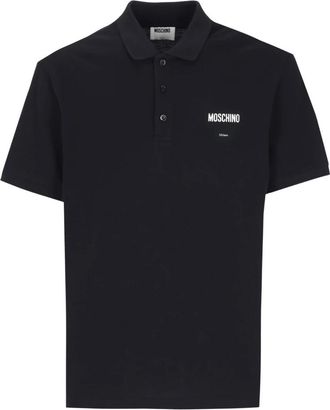 Moschino Tops, Heren, Zwart, L, Katoen, Polo Shirt van Katoen