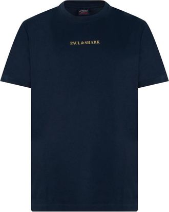 Paul & Shark T-shirt met logo - Heren - T-shirts - Blauw - XL - Katoen - Tops