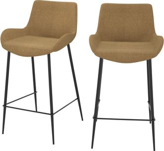 Rendez-Vous Déco Set de 2 sillas de bar de tela amarilla 65cm