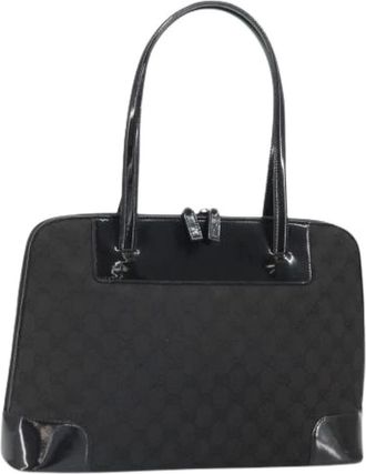 Gucci Pre-owned Shoulder Bags, female, Black, Size: ONE SIZE Pre-owned Canvas Shoulder Bag