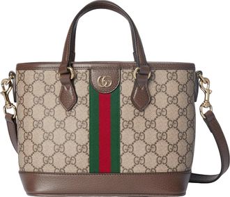 Gucci (WMNS) Gucci Ophidia Small Tote Bag Beige Dark Brown 836848-FAE0J-9867