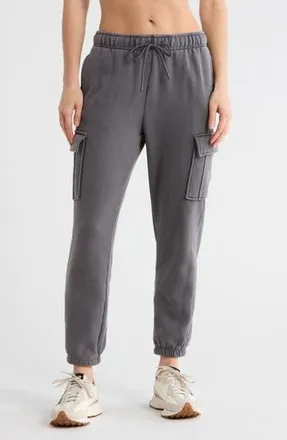 Yogalicious Washed Fleece City Chic Cargo Pants in Washed Moonless Night at Nordstrom Rack, Size X-Small