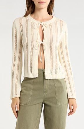 Abound Tie Front Cardigan in Ivory Dove at Nordstrom Rack, Size X-Small