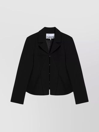 Ganni crepe jacket with back seam detailing