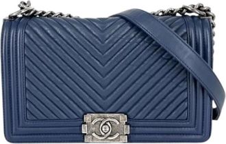 Chanel Pre-owned Vintage Schoudertas - Dames - Vintage Schoudertas - Blauw - ONE Size - Leer - Vintage