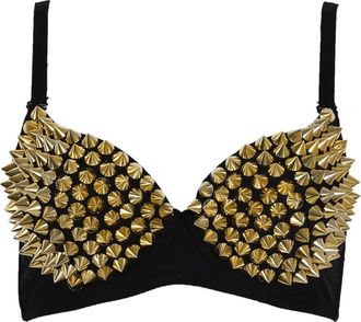 Generic Studded Bra Top for Women UK Plus Size - Sexy Push Up Bras for Women Naughty Plunge Padded Underwire Lift Up Natural Shape Slim Strap Bra Clubwear Per