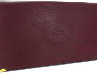 Cartier Must Bordeaux Leather Long Wallet (Bi-Fold) (Pre-Owned)