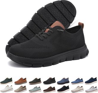 Generic Mens Urban Ultra Comfortable Mesh Dress Sneakers,Urban Ultra-Comfort Shoes,Business Casual Fashion Lightweight Walking Shoes (Black A,8.5)