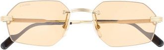 Cartier 54mm Frameless Sunglasses in Gold /Brown Lens at Nordstrom