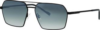 Titanflex Sonnenbrille TITANFLEX Modell 824133, Herren, schwarz, matt, Sonnenbrillen Sonnenbrille, Form Pilot, Logoschriftzug auf B&uuml;gel, Titanflexfassung