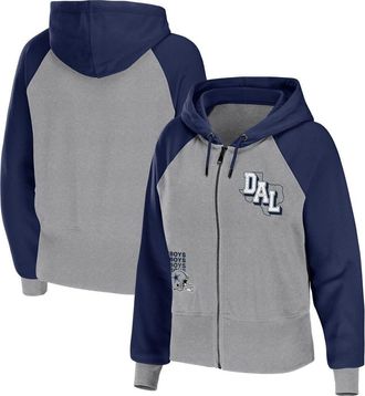 WEAR by Erin Andrews Womens WEAR by Erin Andrews Silver Dallas Cowboys Colorblock Lightweight Full-Zip Hoodie in Gray at Nordstrom, Size Xx-Large