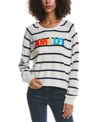 Brodie Amalfi Striped Crewneck Cashmere Sweater