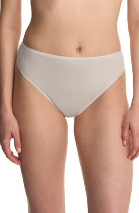 Natori Bliss Bare Cotton High Cut Briefs in Linen at Nordstrom, Size X-Small