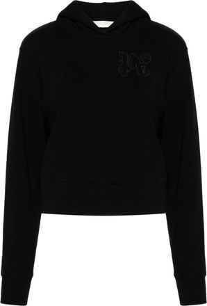 Palm Angels Black Logo Cotton Hoodie