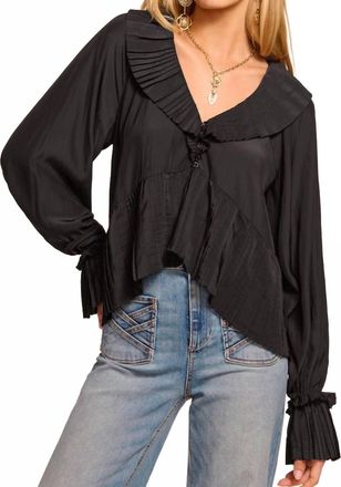 Ramy Brook Jacklyn V-Neck Long Sleeve Blouse In Black