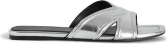 Zadig&Voltaire Azora Metallic Slide Sandal in Silver at Nordstrom, Size 10Us