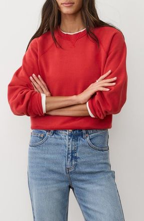 Marine Layer Cloud 9 Fleece Reversible Sweatshirt in Cherry Red at Nordstrom, Size Small