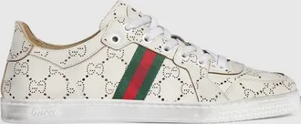 Gucci Womens Stretch Low-top Sneaker, White, Leather