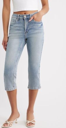 YMI Side Slit High Waist Capri Jeans in Light Blue at Nordstrom, Size 11