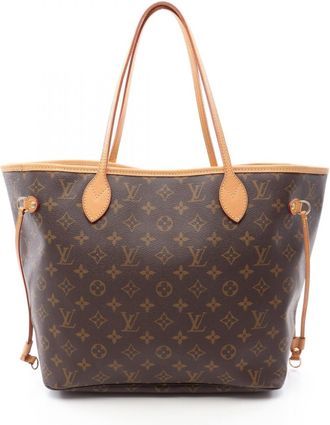 Louis Vuitton Brown Coated Canvas Leather Handbag Tote Bag (Pre-Owned)