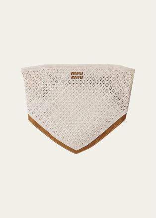 Miu Miu Strapless Crochet Knit Bandana Top