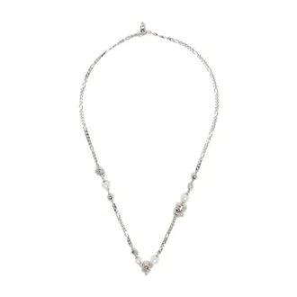 Alexander McQueen Pulsera Skull and Pearl - Accessories - Mujer - Gris - ONE SIZE
