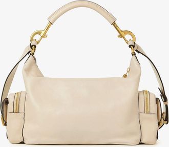 Chlo&eacute; Womens Shoulder Bag Double Carry Leather Beige
