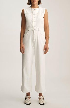 Mavi Nilly Sleeveless Denim Jumpsuit in Off White Denim at Nordstrom, Size X-Large