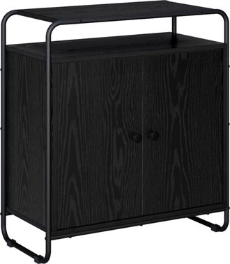 vidaXL Aparador Roble Negro 68 X 35 X 75 Cm Madera De Ingenier&iacute;a Vidaxl