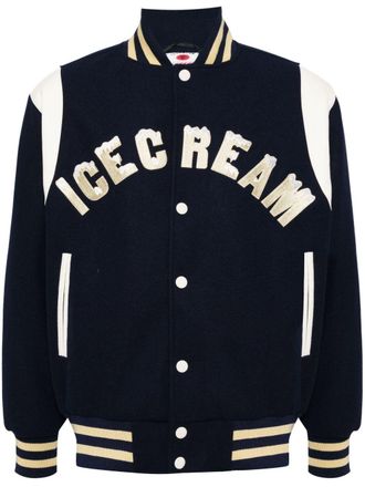 Icecream drippy varsity jacket - Blue