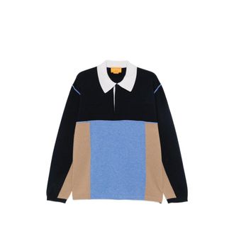 Guest In Residence Colour-block Long-sleeve Polo Shirt
