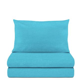 KASANOVA Completo letto 1 piazza e mezza melange azzurro