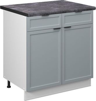 Vicco Mueble Bajo De Cocina Fame-line, Azul Claro-gris, 80 Cm, Et Antracita